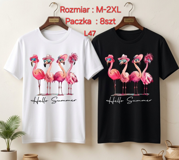 Bluzki damskie Roz M-2XL, Mix Kolor Paczka 8 szt 1